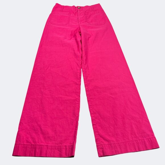 Maeve Colette High-Rise Wide-Leg Pants Pink Pleated Workwear Casual Trousers 28 - Picture 1 of 12